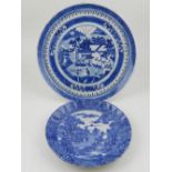 A 19th century Japanese blue and white plate, D: 24.