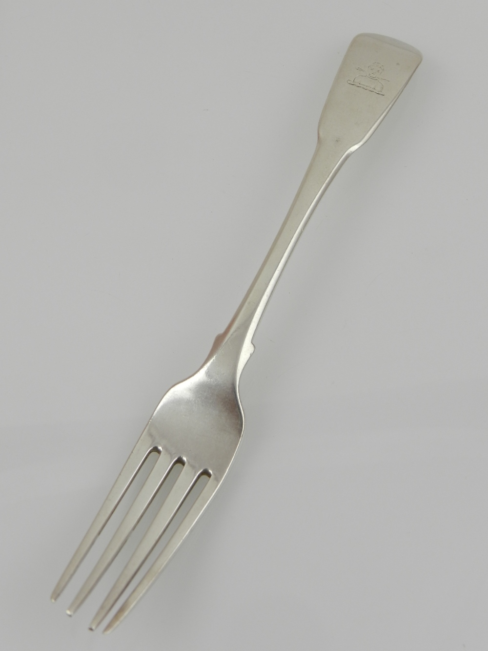 A 19th century silver dinner fork,