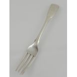 A 19th century silver dinner fork,