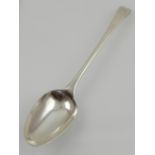 A 18th century silver serving spoon,