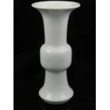 A Chinese crackle glaze celadon gu vase. H.
