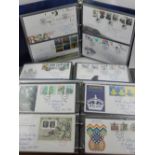A collection of four albums of First Day covers up to 2006 (277), PHQ cards, and reprinted advent