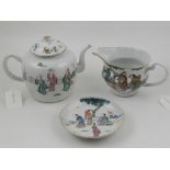 A set of three 19th century Chinese famille rose items, to include a teapot,