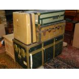 A collection of four various vintage travelling trunks, (4).