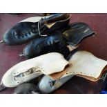 3 pairs vintage ice skates circa 1930/1940