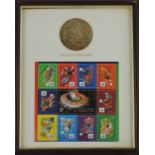 FIFA World Cup, France 1998 official medallion and set of postage stamps,