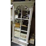 A French Provincial style white painted rectangular wall mirror,