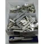 A large mixed collection of silver plated cutlery, to include Elkington examples and together with