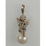 Thomas Sabo. A sterling silver and faux pearl charm/pendant in the form of  a cherub.