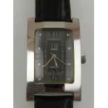Dunhill. A gentleman's automatic wristwatch, on black leather strap.