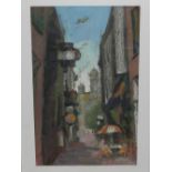 L. De Coninck (20th century Continental school), A Paris Street View, mixed media on board, signed