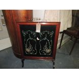 An Edwardian mahogany firescreen,