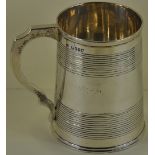 A silver Victorian pint mug hallmarked London 1870 by John & Henry Lias 90z