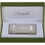 A Christofle silver card case with fluted body,