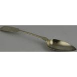 A large silver basting spoon probably Russian 19th Century