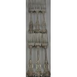 A set of six kings pattern large dinner forks hallmarked 1865 (George Adams) 22oz