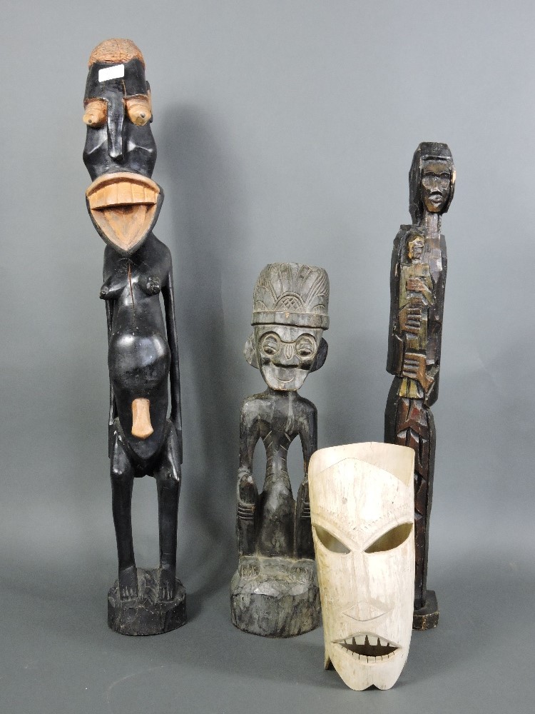 Four African tribal carvings