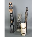 Four African tribal carvings