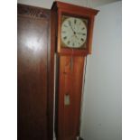 A contemporary Shaker-style applewood longcase clock with a late 19th/early 20th century movement,