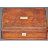 A 19th century rosewood writing slope,