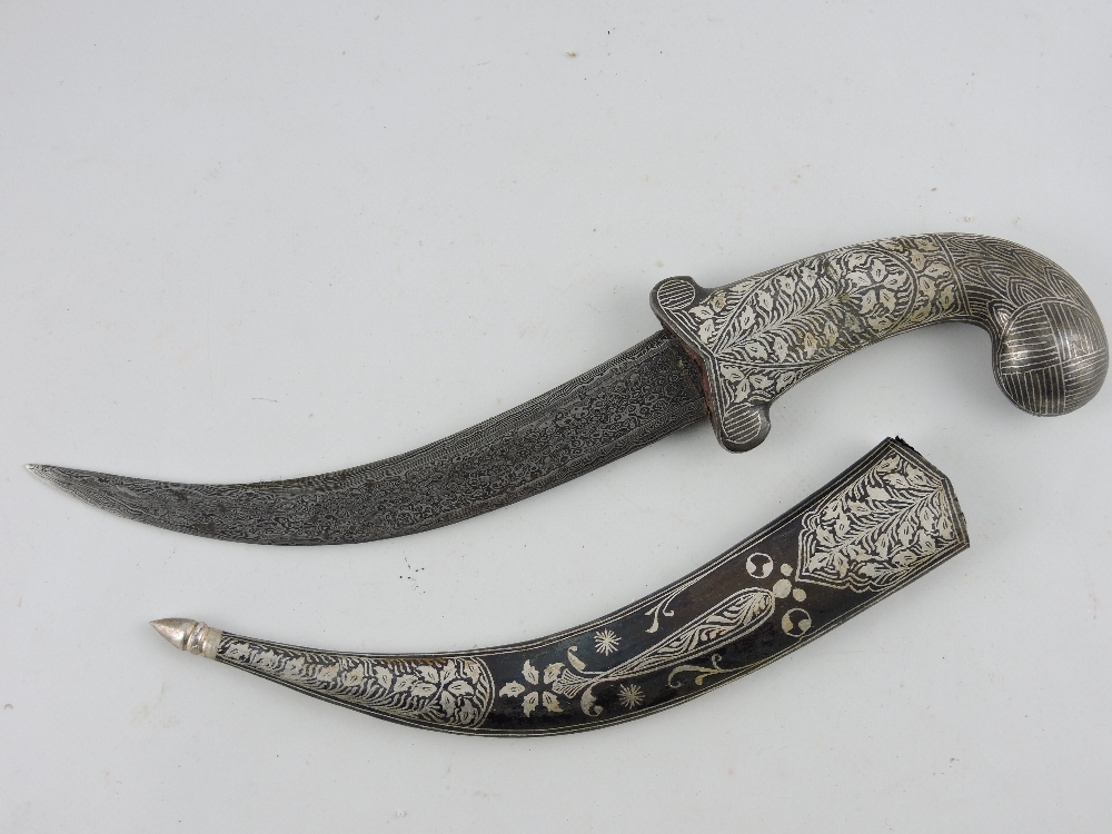 A Persian style inlaid dagger