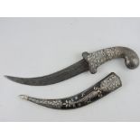 A Persian style inlaid dagger