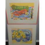 Nicola Gresswell 20th century British, Lobster & Asparagus, 62/65 lithograph,