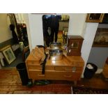 A vintage oak G-plan dressing table, with a mirror back and arrangement of four drawers, W. 107cm.