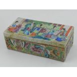 A late 19th century Chinese famille rose box and cover,