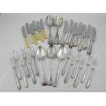 A silver plated Kings pattern part cutlery service for six place settings,