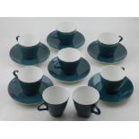 A Poole Pottery  part tea service with eight cups and six saucers