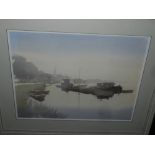 Roy Petley 20th century British, Barges on the Upper Reaches, watercolour, signed lower left,