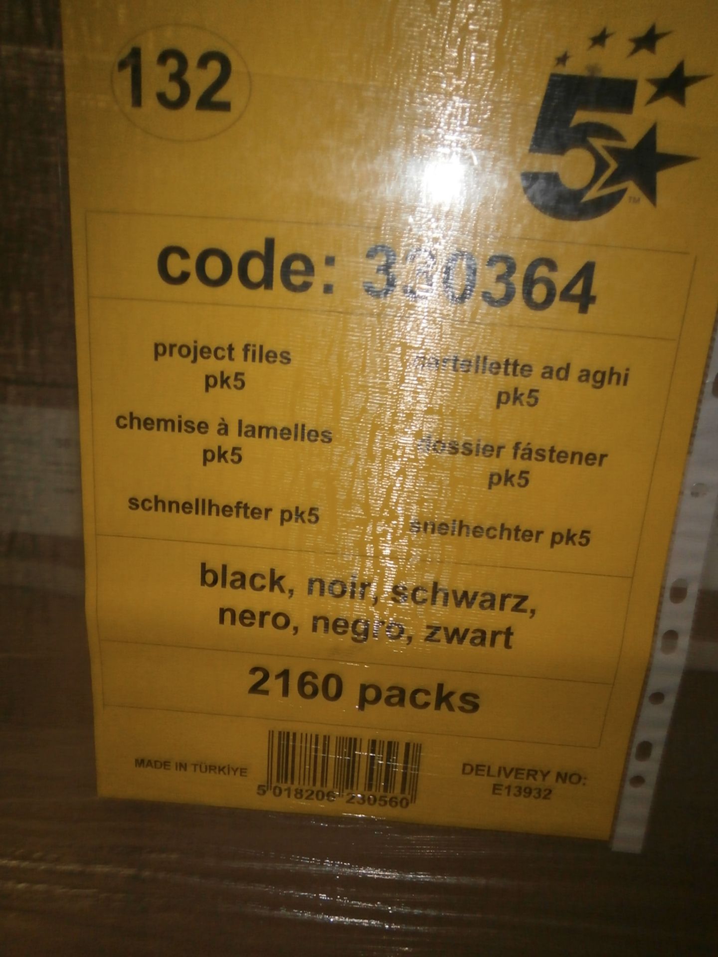 1 x Pallet of 5 Star Project Files Black Product Code 330364 - 2160 Packs of 5 Files in Total ( - Image 2 of 2