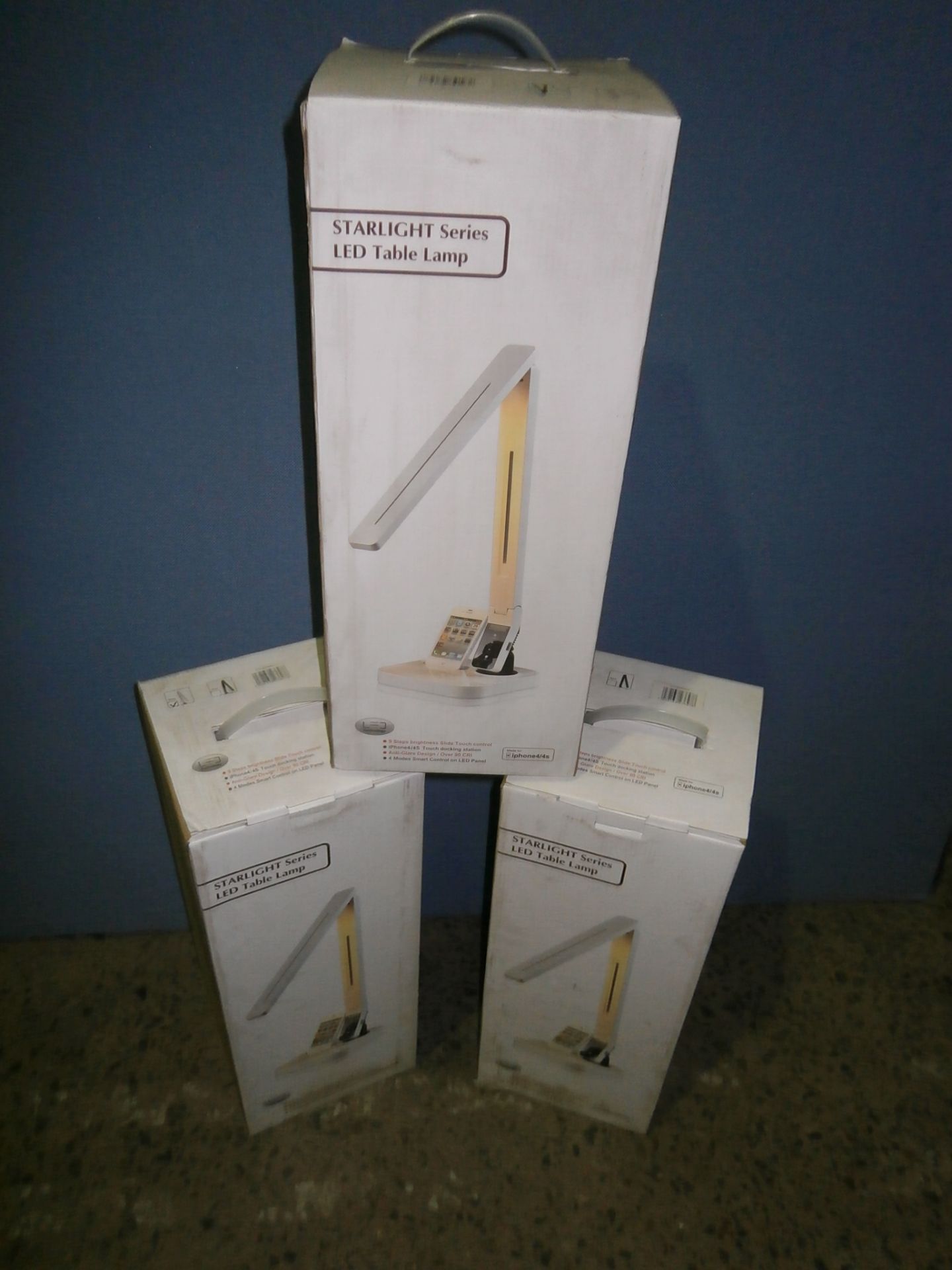 3 x Starlight Series LED Multifunction Table Lamps With iPhone Docking Capabilities - RRP £99.99