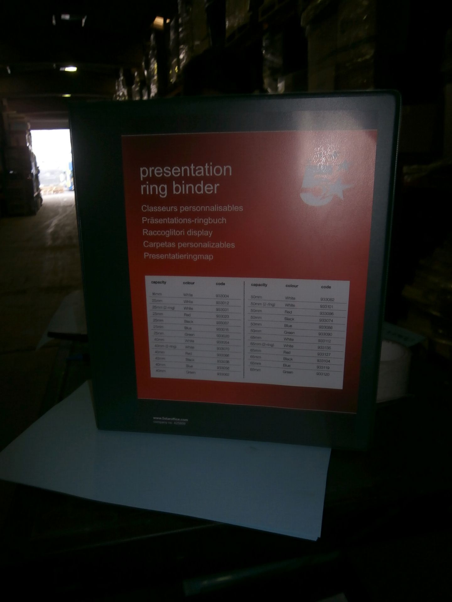 1 x Pallet of 5 Star 4D Presentation Ringbinders - Product Code 933020 (Approximately 48 Boxes of 10 - Image 2 of 2