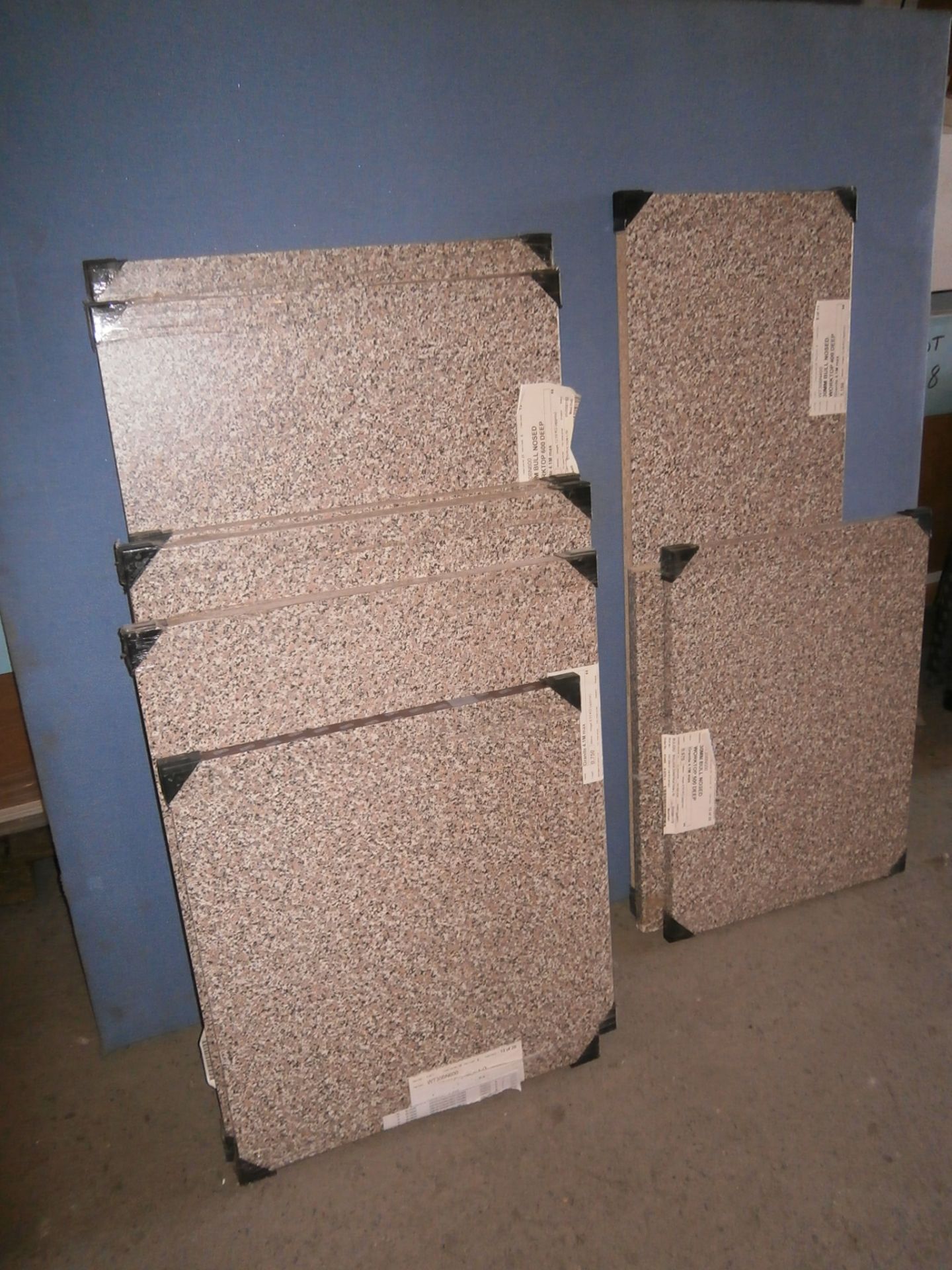 Job Lot of New Granite Coloured Kitchen Worktops (Various Sizes - Approximately 12 Pieces in Total)
