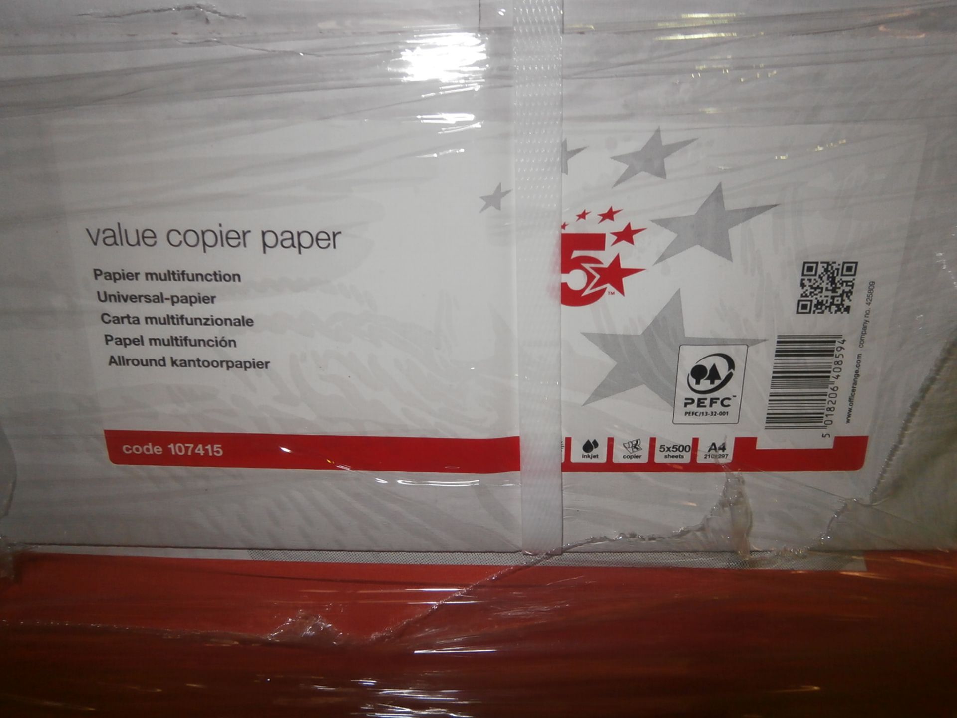 1 x Pallet of 5 Star 75gsm A4 Copier Paper - 5 Packs of 500 Sheets Per Box - 48 Boxes in Total ( - Image 3 of 3