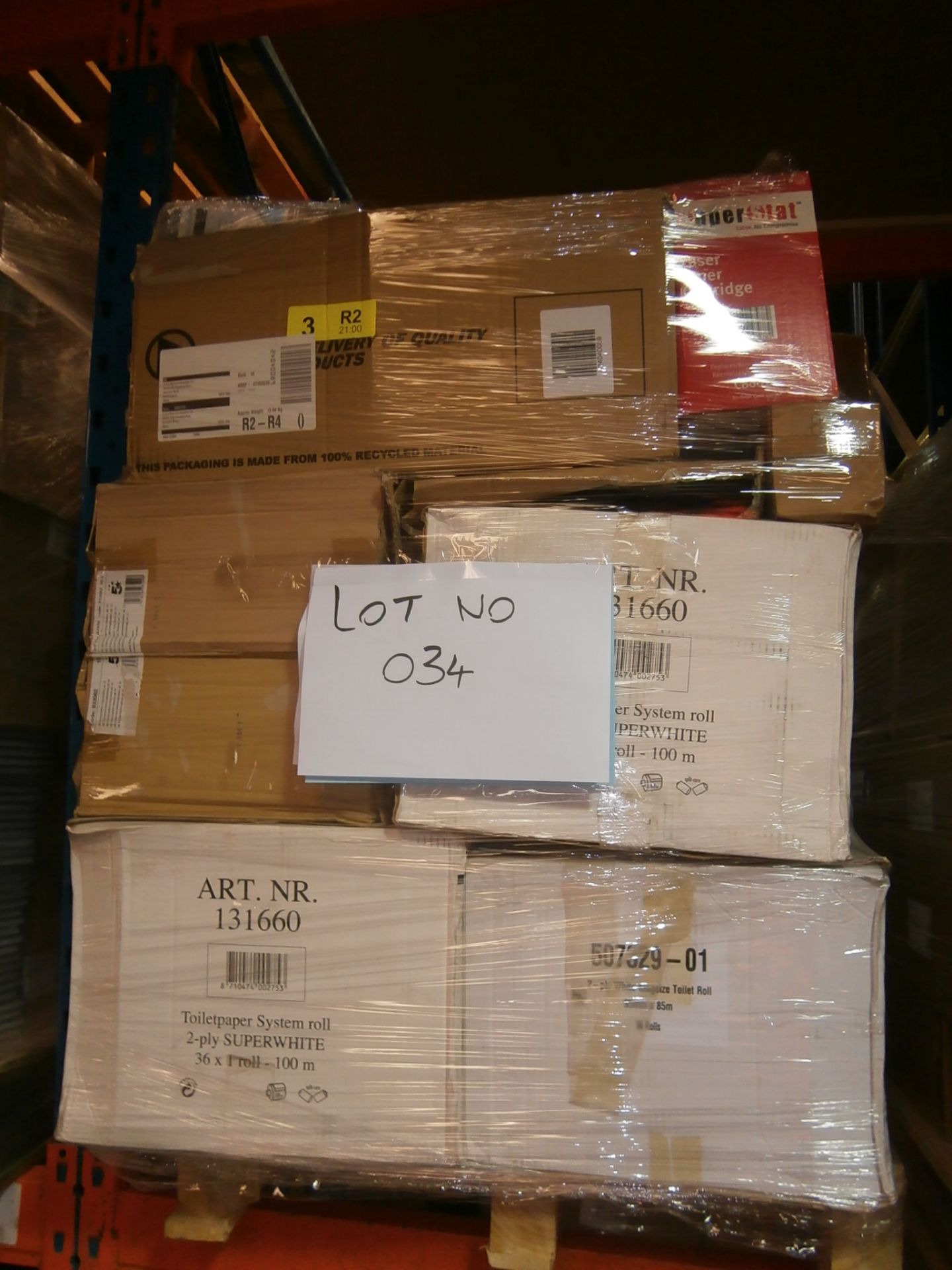 1 x Mixed Pallet of Stationary Including Toner Cartridges, Ringbinders, Toilet Rolls and Many