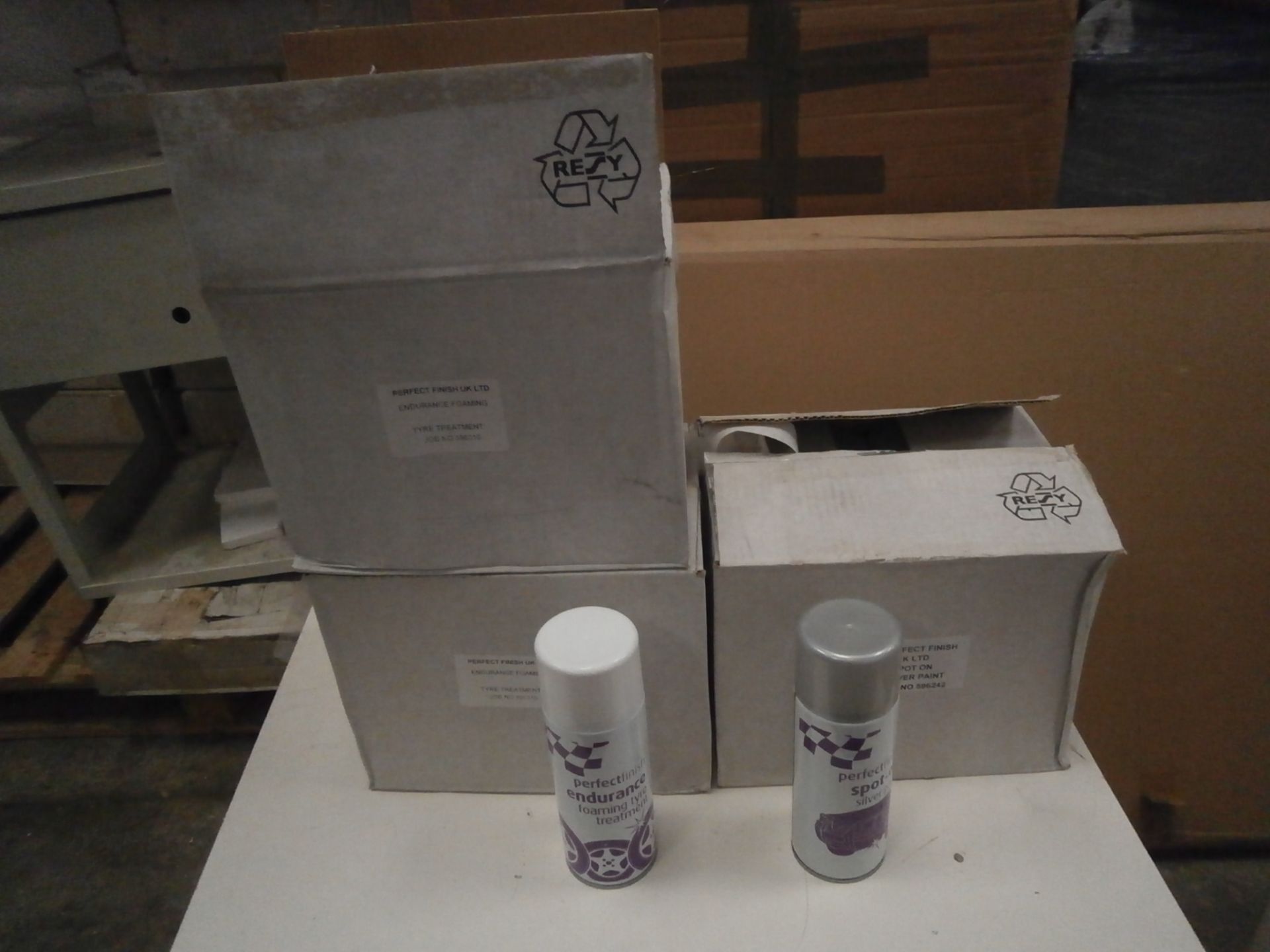 2 Boxes PerfectFinish Endurance Foaming Tyre Treatment 12 and 1 box of Perfectfinish Spot On