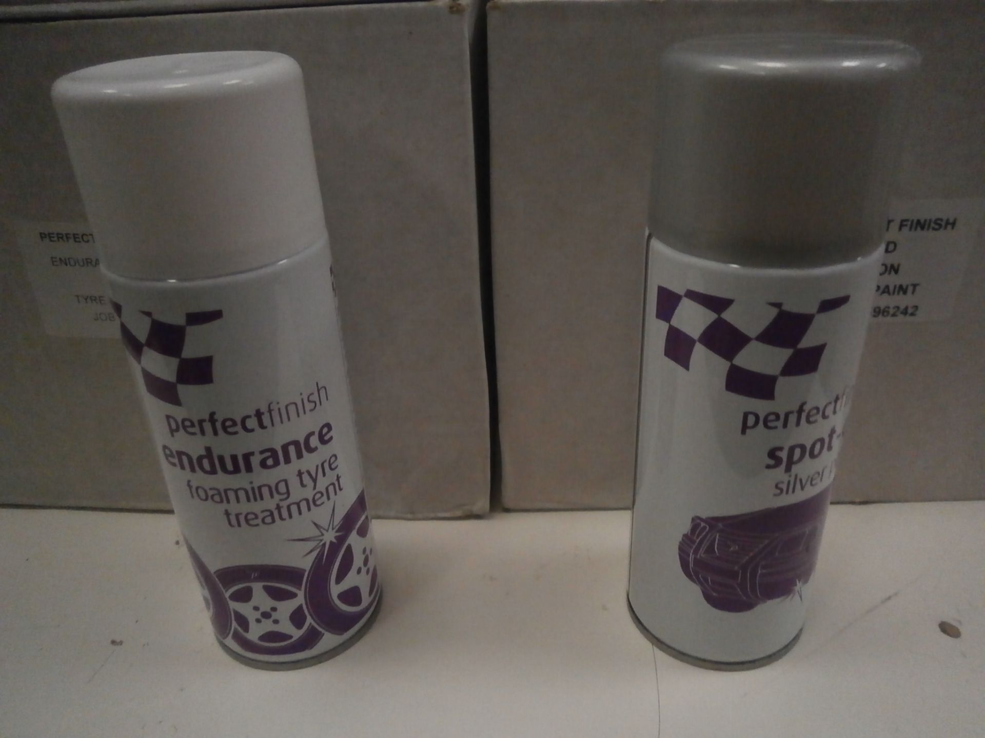 2 Boxes PerfectFinish Endurance Foaming Tyre Treatment 12 and 1 box of Perfectfinish Spot On - Image 2 of 2