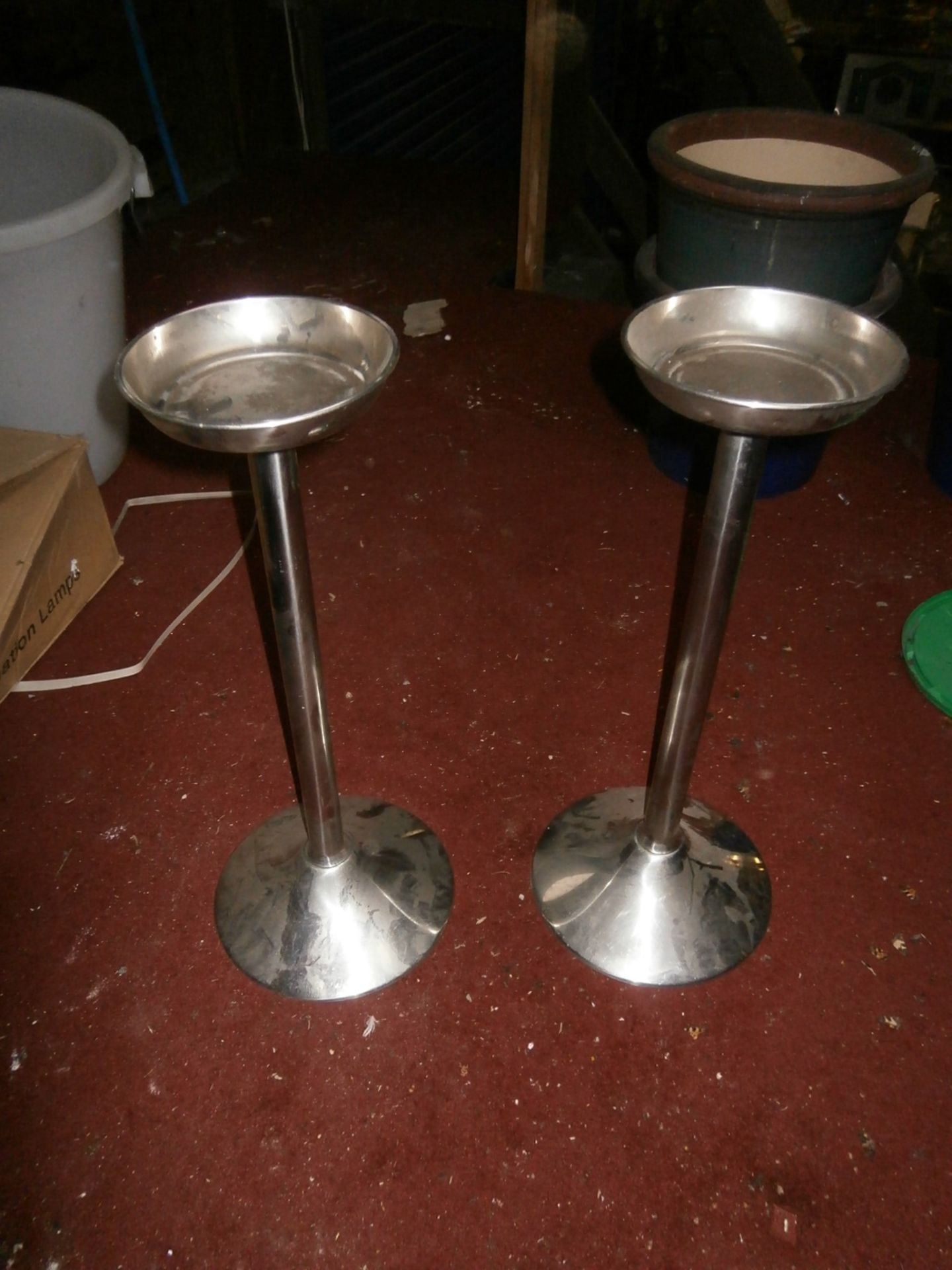 2 x Decorative Stainless Steel Catering Stands