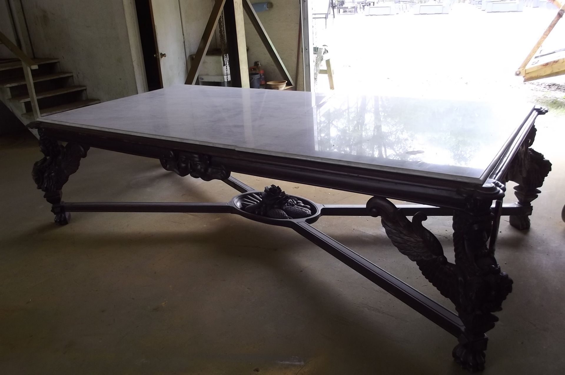 Lot 1718 ANTIQUE TABLE GRANITE TOP