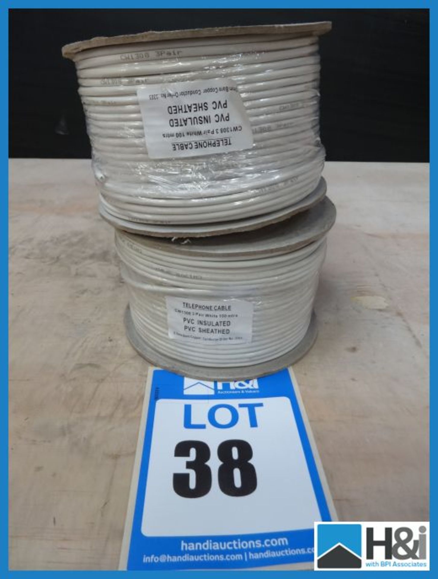 2 x 100m Multicore internal telephone cable manufactured to BT specification CW1308. 3 Pair White