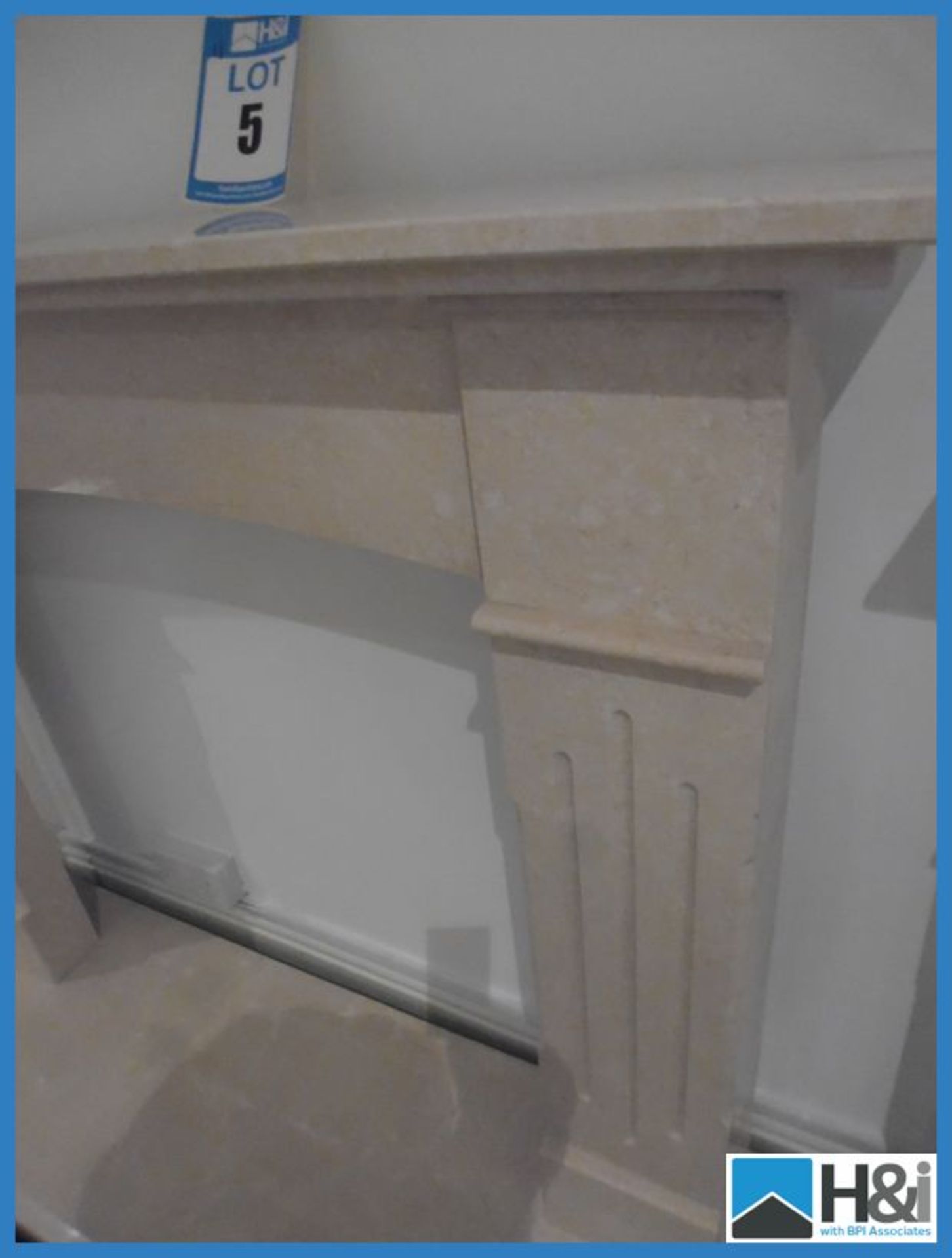 Marble Fire Surround. 1230 x 1060mm. 60mm Thick Half Appraisal: Good Serial No: NA Location: West - Image 2 of 3