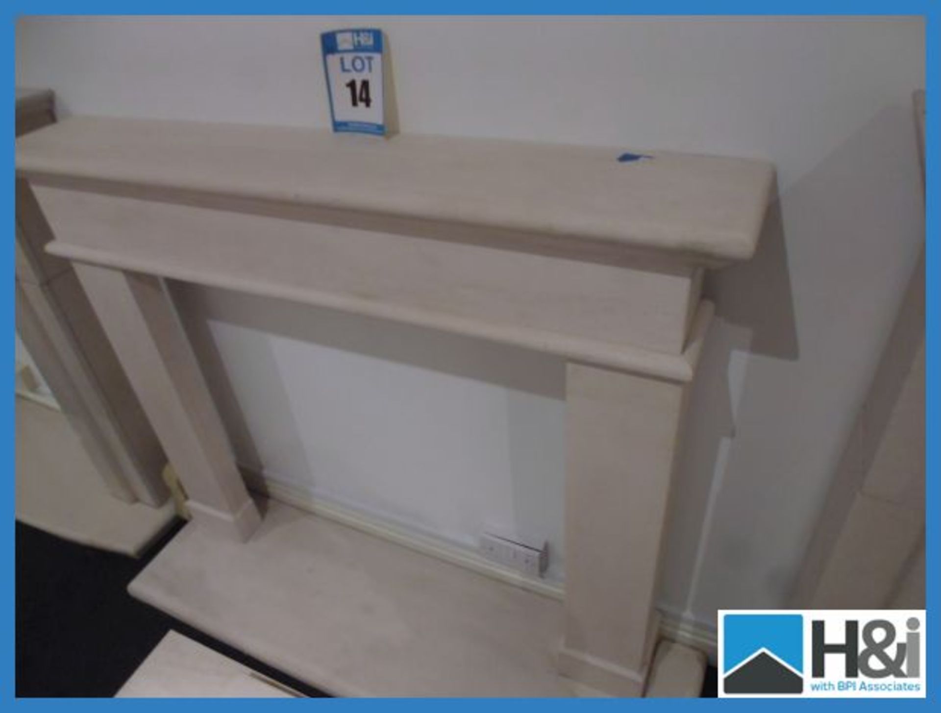 Marble Fire Surround. 1200 x 1050mm + 50mm Thick Half Appraisal: Good Serial No: NA Location: West