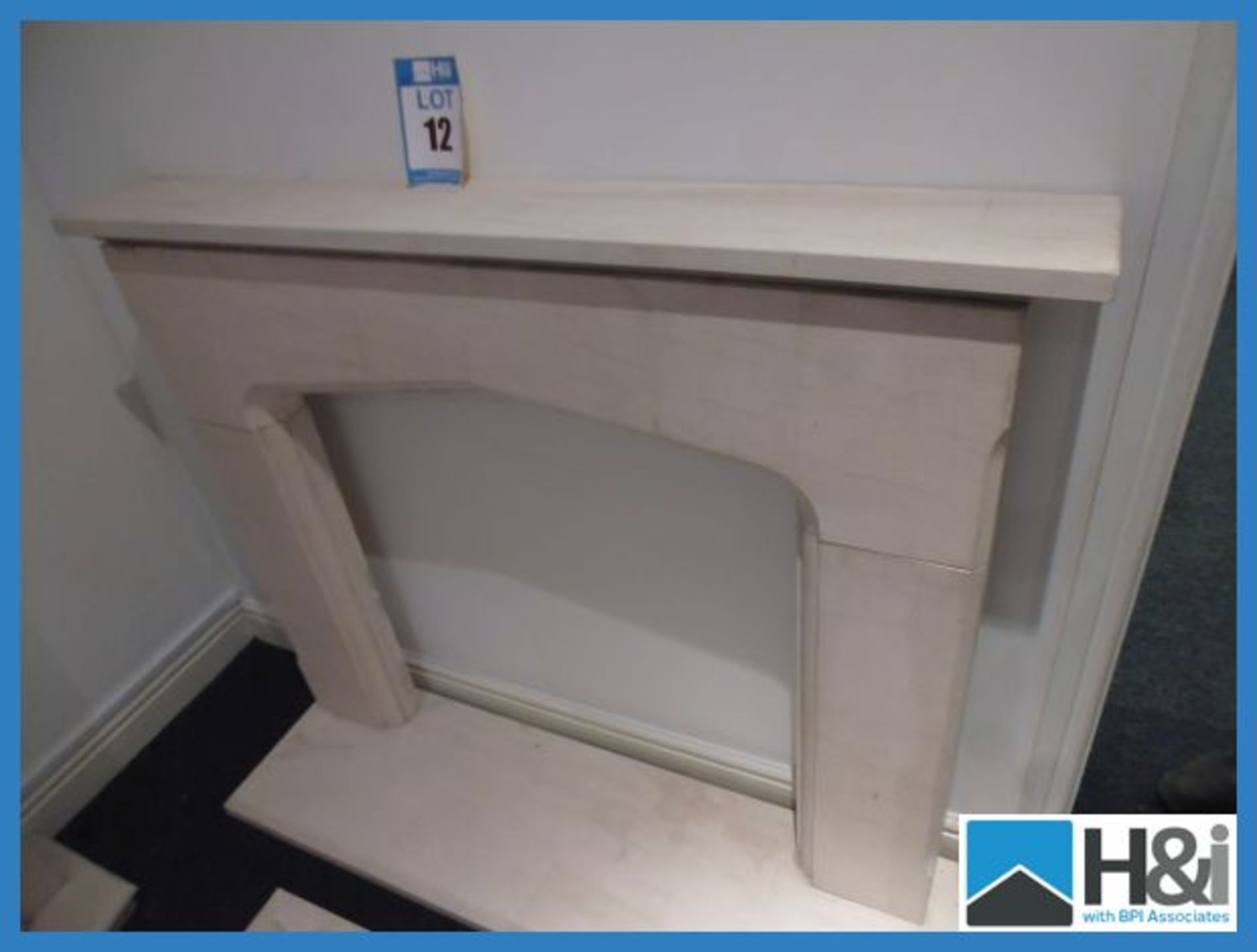 Stone Fire Surround. 1250 x 1060mm + 50mm Thick Half Appraisal: Good Serial No: NA Location: West