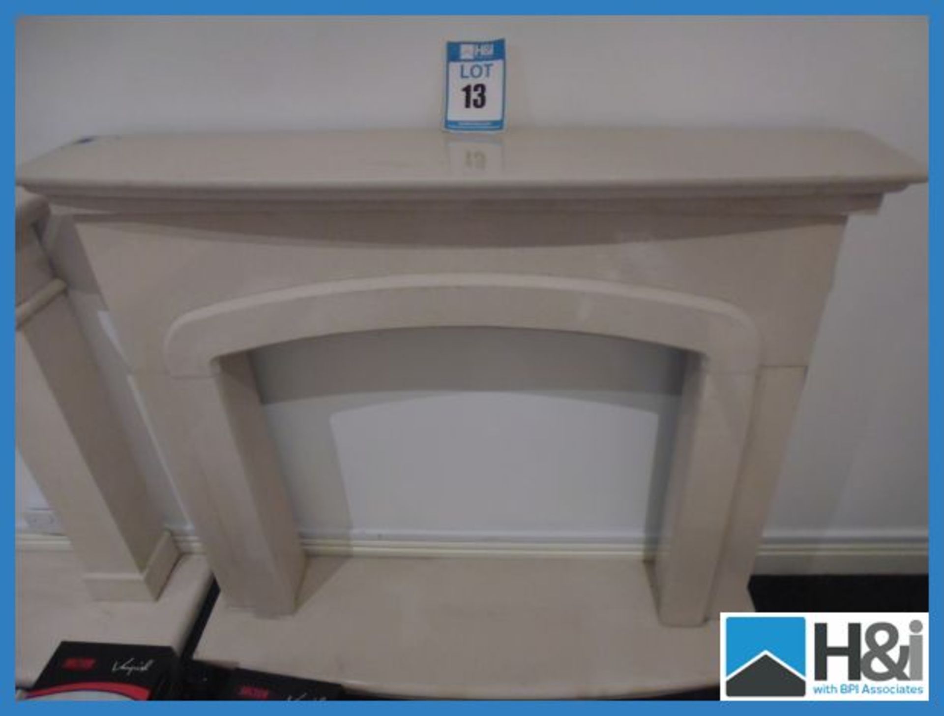 Marble Fire Surround. 1270 x 1100mm + 50mm Thick Half Appraisal: Good Serial No: NA Location: West