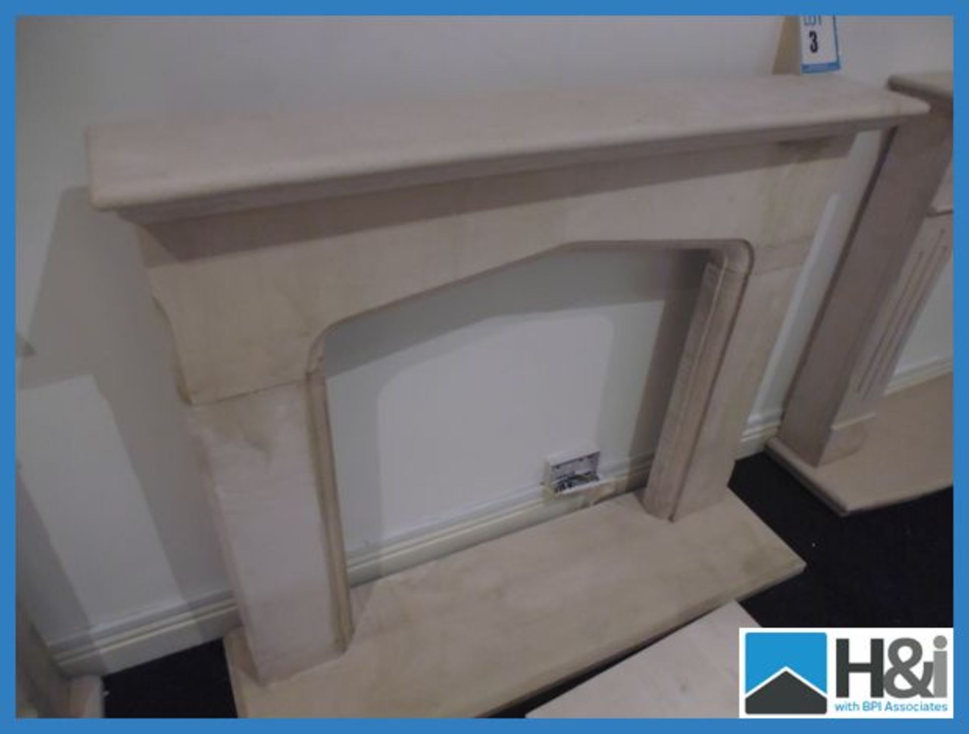 Stone Fire Surround. 1250 x 1080mm + 50mm Thick Half Stone Appraisal: Good Serial No: NA Location: - Image 2 of 2