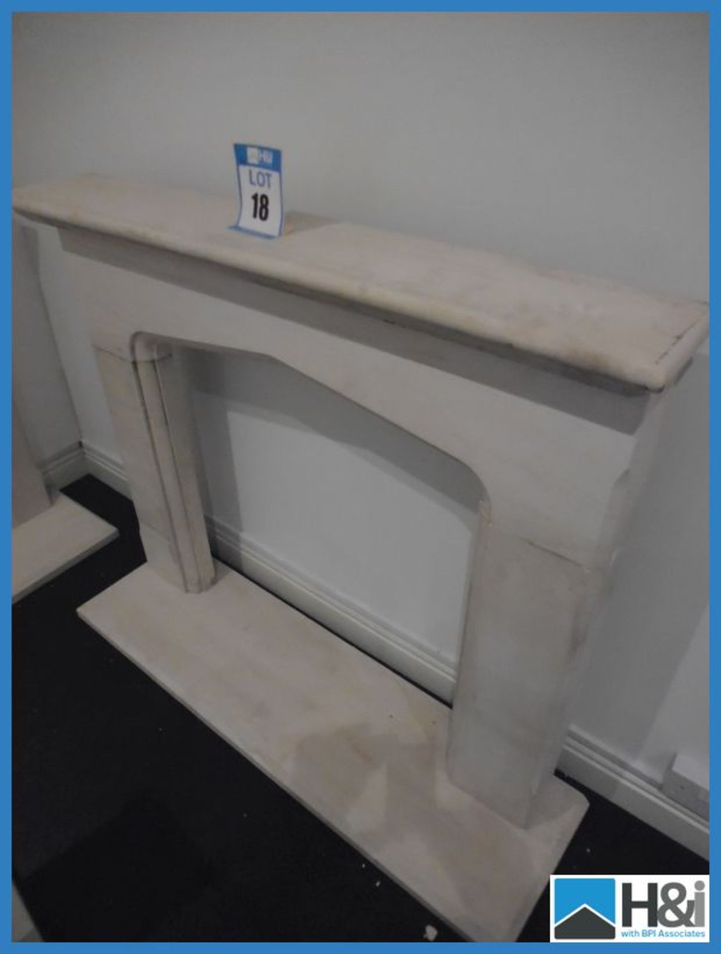 Stone Fire Surround. 1250 x 1080mm + 50mm Thick Half Appraisal: Good Serial No: NA Location: West