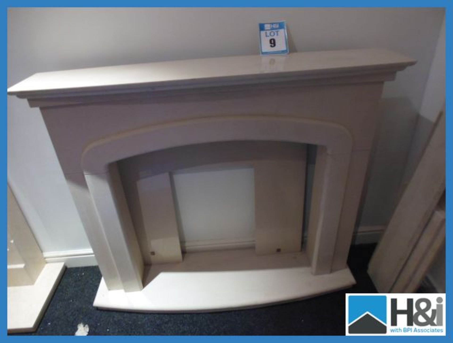 Marble Fire Surround. 1270 x 1100mm + 50mm Thick Half Appraisal: Good Serial No: NA Location: West